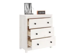 Aparador blanco 70x35x80 cm madera maciza de pino