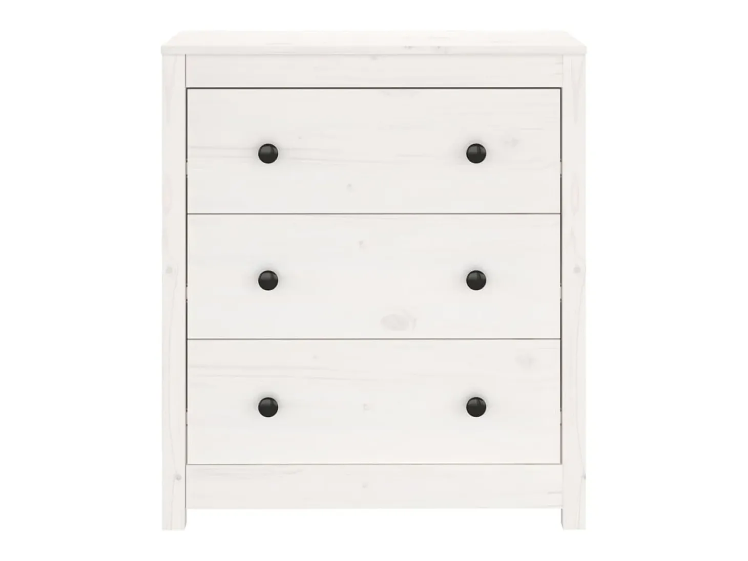 Aparador blanco 70x35x80 cm madera maciza de pino
