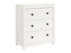 Aparador blanco 70x35x80 cm madera maciza de pino