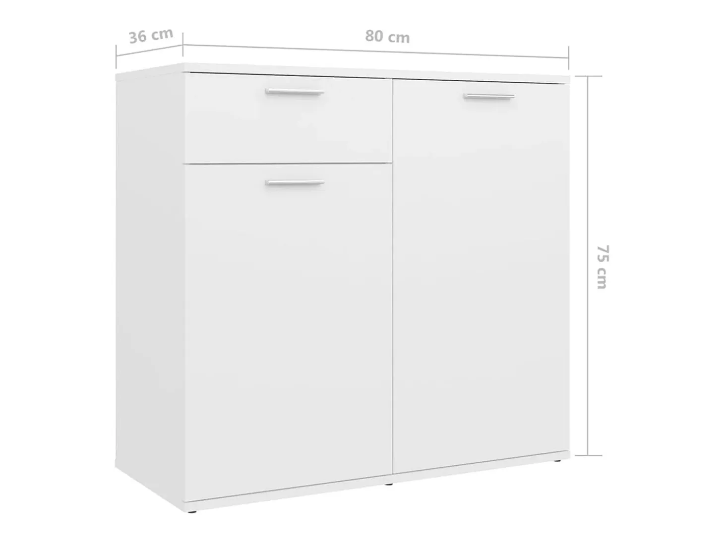 Aparador blanco 160x36x75 cm Madera de ingeniería