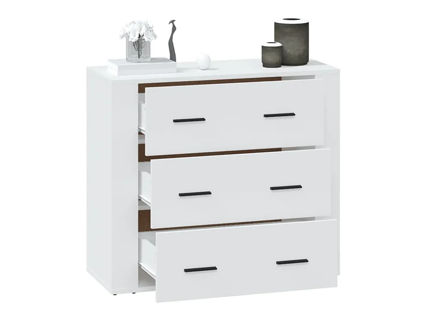 Aparador Blanco 80x33x70 cm Madera de Ingeniería