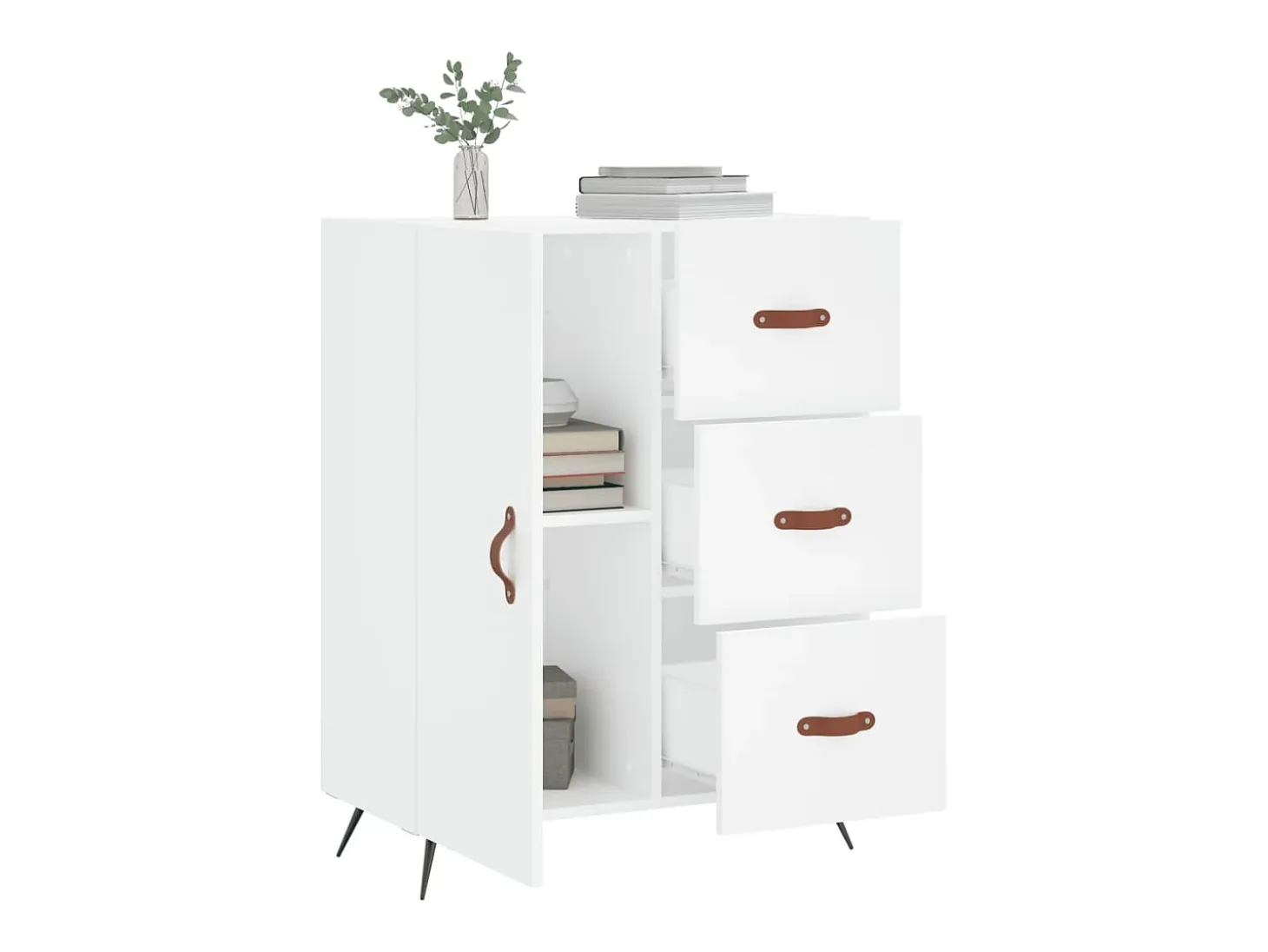 Aparador blanco 69,5x34x90 cm madera de ingeniería