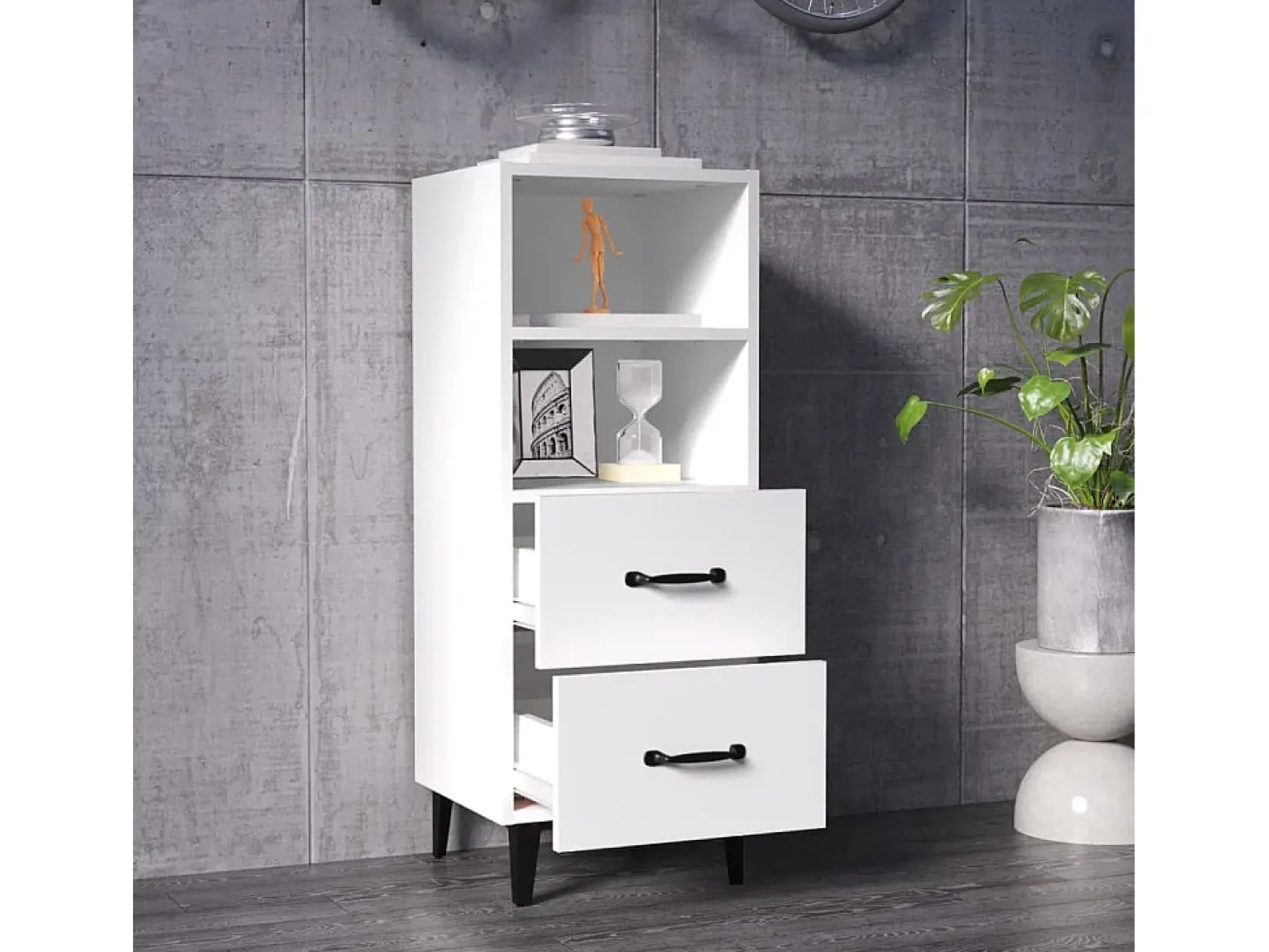 Aparador blanco 34,5x34x90 cm Madera de ingeniería