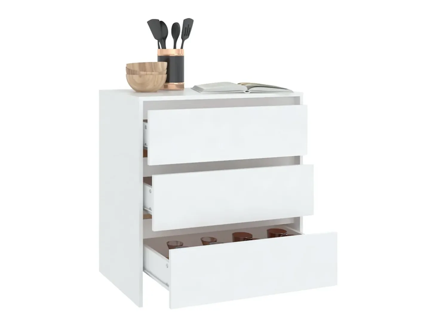 Aparador blanco 70x41x75 cm Madera de ingeniería