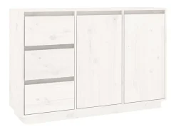 Aparador Blanco 111x34x75 cm Madera Maciza de Pino