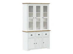 Aparador BODO blanco y marrón 115,5x43x200,5cm madera maciza de pino