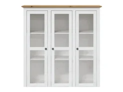 Aparador BODO blanco y marrón 115,5x43x200,5cm madera maciza de pino