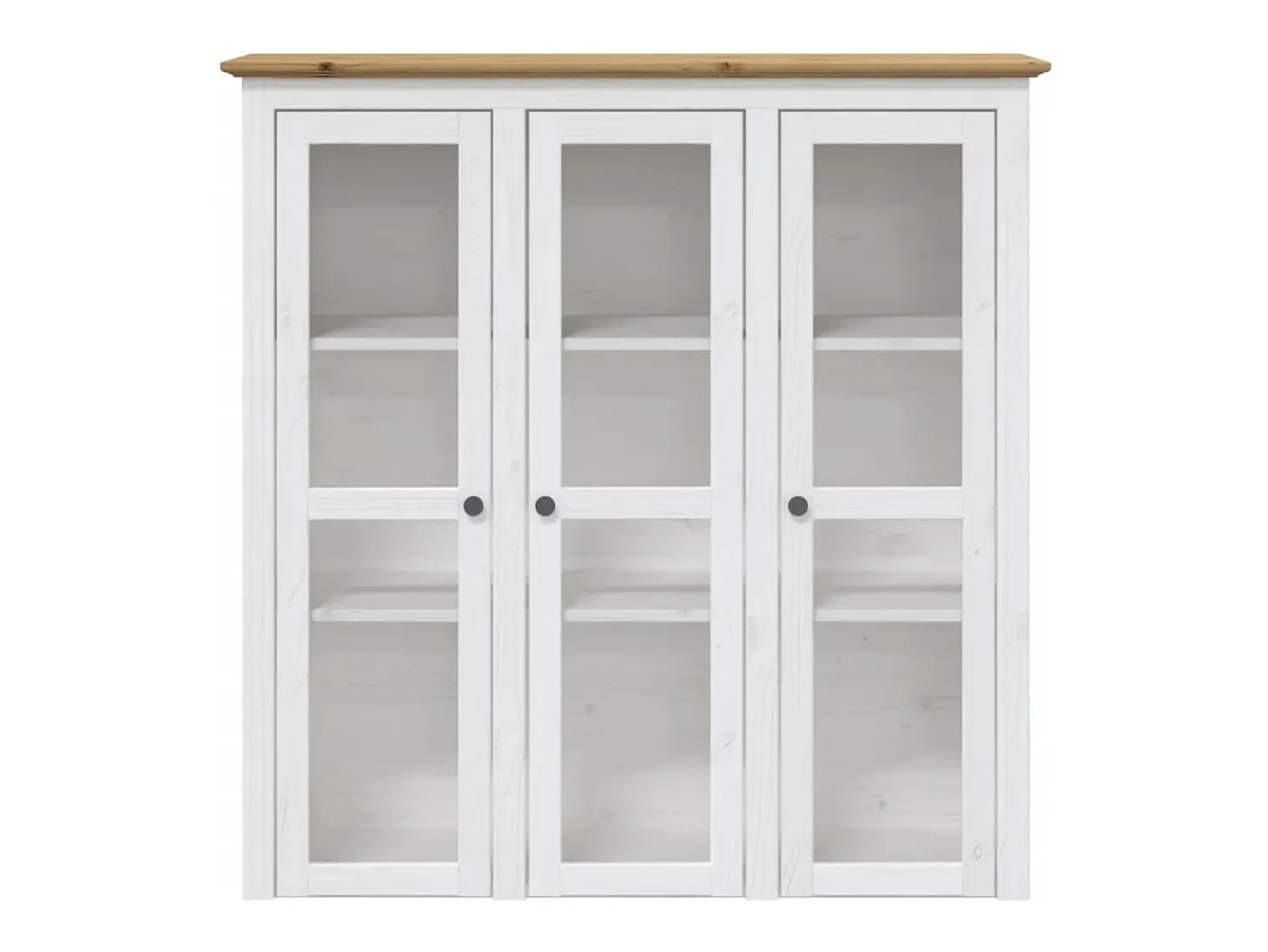 Aparador BODO blanco y marrón 115,5x43x200,5cm madera maciza de pino