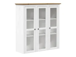Aparador BODO blanco y marrón 115,5x43x200,5cm madera maciza de pino