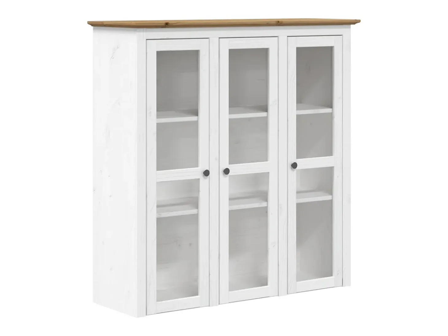 Aparador BODO blanco y marrón 115,5x43x200,5cm madera maciza de pino