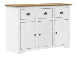 Aparador BODO blanco y marrón 115,5x43x200,5cm madera maciza de pino
