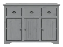 Aparador BODO gris 115,5x44x80 cm madera maciza de pino