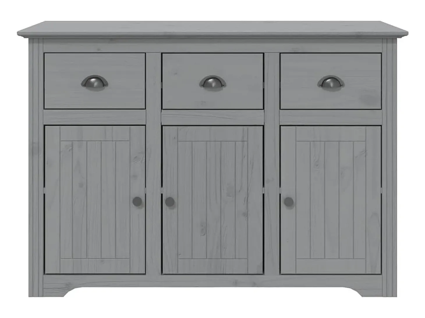 Aparador BODO gris 115,5x44x80 cm madera maciza de pino