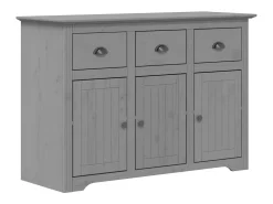 Aparador BODO gris 115,5x44x80 cm madera maciza de pino