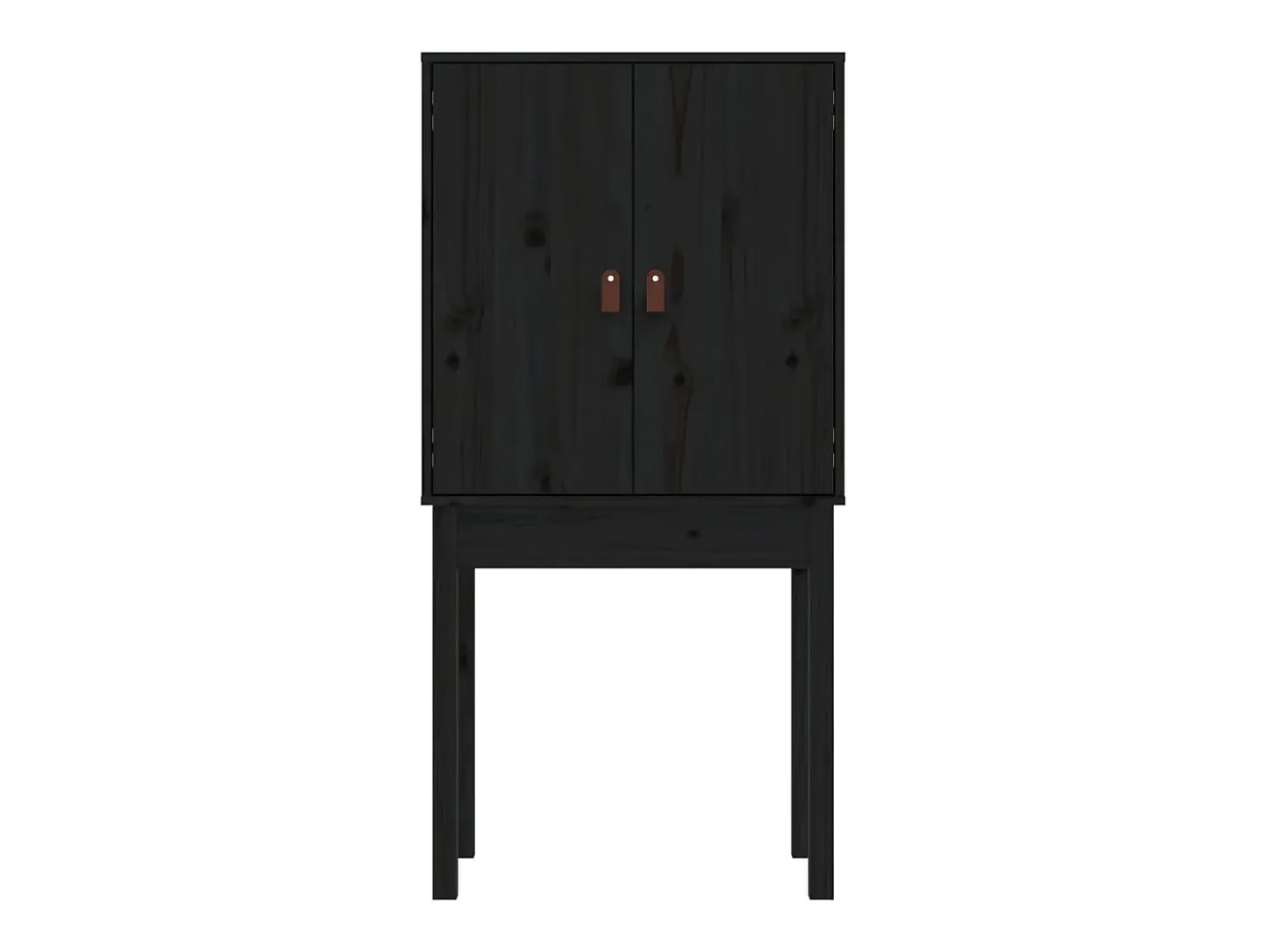 Aparador buffet cómoda armario mueble organizador cocina salón salón alto 60 x 40 x 120 cm madera maciza de pino negro 02_0034948