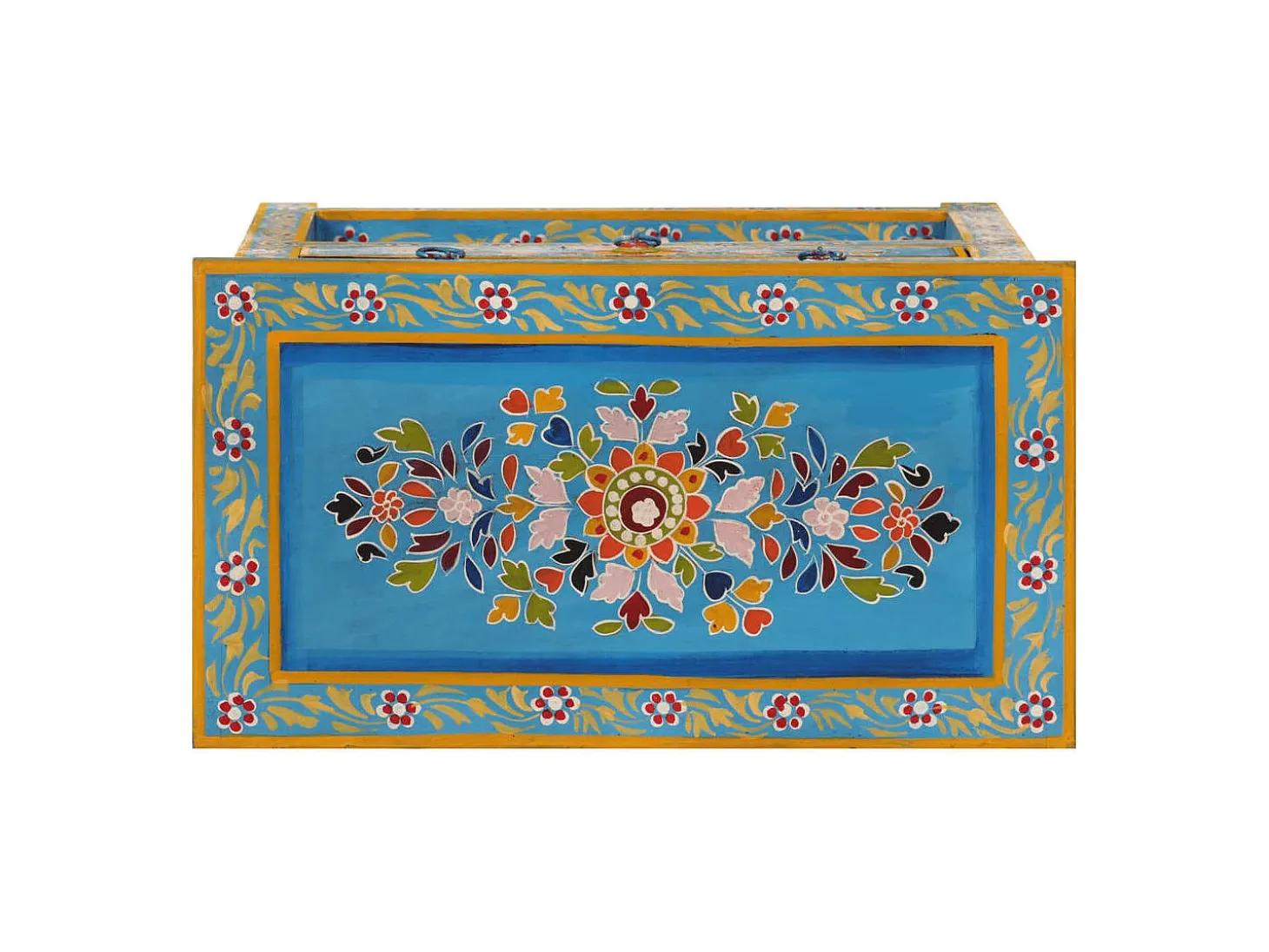 Aparador buffet cómoda armario mueble organizador cocina salón salón turquesa 55 x 30 x 76 cm madera maciza de mango multicolor 02_0036562