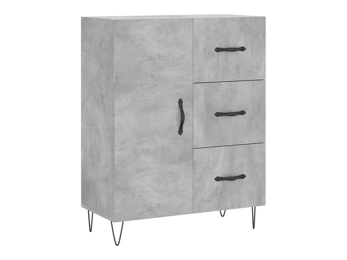 Aparador buffet cómoda armario mueble organizador cocina salón salón alto 69,5 x 34 x 180 cm madera contrachapada gris 02_0034616