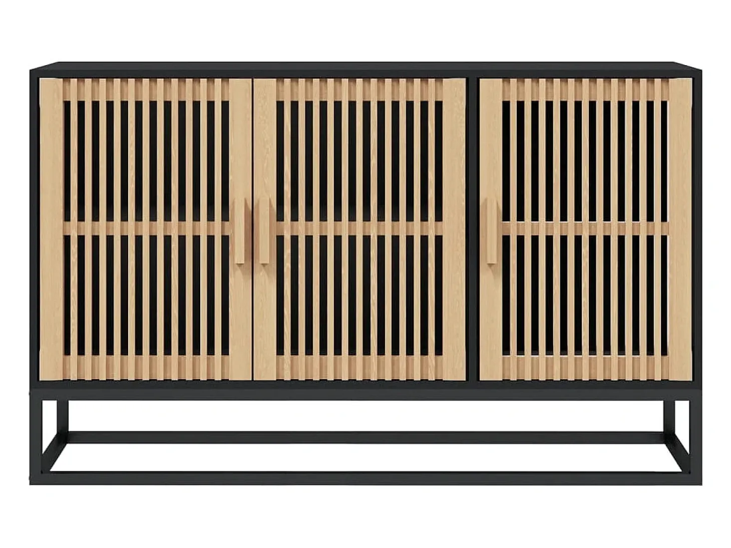 Aparador buffet cómoda armario unidad de almacenamiento organizador cocina salón salón 105 x 30 x 65 cm madera contrachapada negra 02_0035833