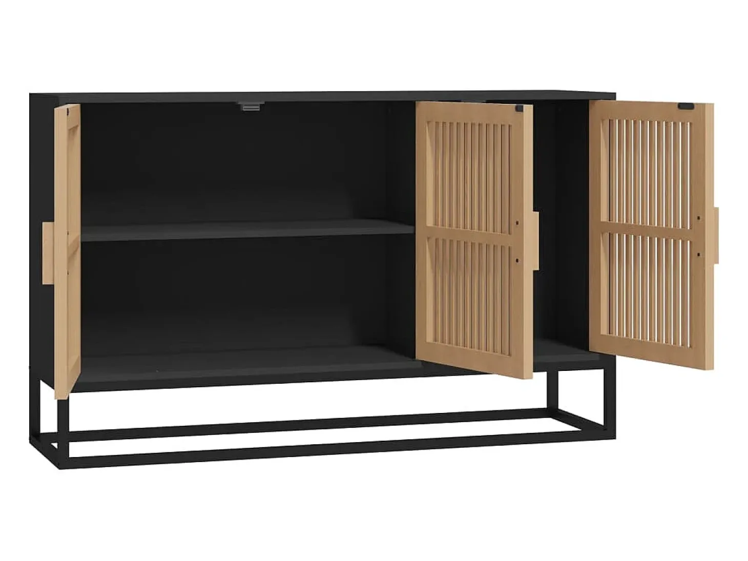 Aparador buffet cómoda armario unidad de almacenamiento organizador cocina salón salón 105 x 30 x 65 cm madera contrachapada negra 02_0035833
