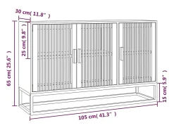 Aparador buffet cómoda armario unidad de almacenamiento organizador cocina salón salón 105 x 30 x 65 cm madera contrachapada negra 02_0035833