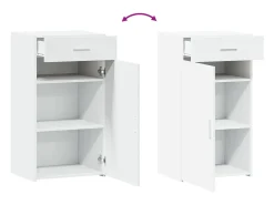 Aparador buffet cómoda armario mueble organizador cocina salón salón 50 x 42,5 x 93 cm madera contrachapada blanco 02_0030320