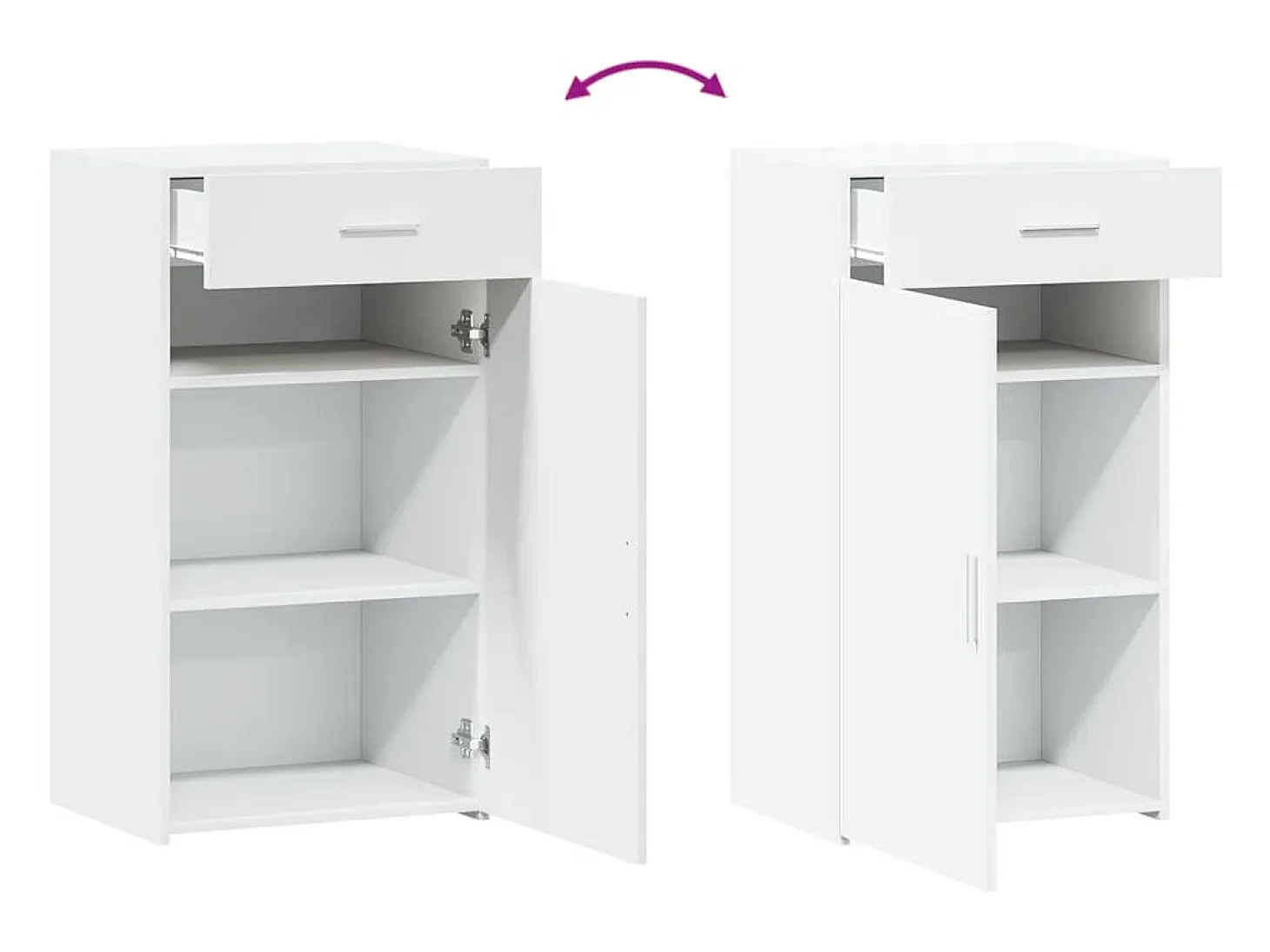 Aparador buffet cómoda armario mueble organizador cocina salón salón 50 x 42,5 x 93 cm madera contrachapada blanco 02_0030320