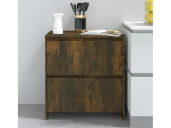 Aparador buffet cómoda armario mueble organizador cocina salón salón juego de 2 70 x 41 x 75 cm madera contrachapada marrón 02_0036748