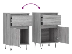 Aparador buffet cómoda armario unidad de almacenamiento organizador cocina salón salón juego de 2 sonoma 40 x 35 x 70 cm madera contrachapada gris 02_0036947