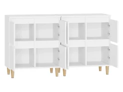 Aparador buffet cómoda armario mueble organizador cocina salón salón juego de 2 60 x 35 x 70 cm blanco madera contrachapada 02_0036680
