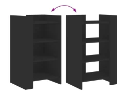 Aparador buffet cómoda armario unidad de almacenamiento organizador cocina salón salón 45 x 35 x 75 cm madera contrachapada negra 02_0035944