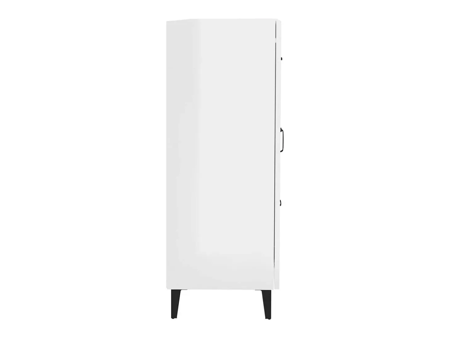 Aparador buffet cómoda armario mueble organizador cocina salón brillante 69,5 x 34 x 90 cm madera contrachapada blanco 02_0030752