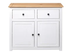 Aparador buffet cómoda armario mueble organizador cocina salón salón 93 x 40 x 80 cm Pino gama Panama blanco 02_0030541