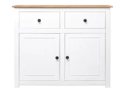 Aparador buffet cómoda armario mueble organizador cocina salón salón 93 x 40 x 80 cm Pino gama Panama blanco 02_0030541