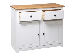 Aparador buffet cómoda armario mueble organizador cocina salón salón 93 x 40 x 80 cm Pino gama Panama blanco 02_0030541