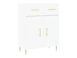 Aparador buffet cómoda armario mueble organizador cocina salón salón alto 69,5 x 34 x 180 cm madera contrachapada blanco 02_0032600