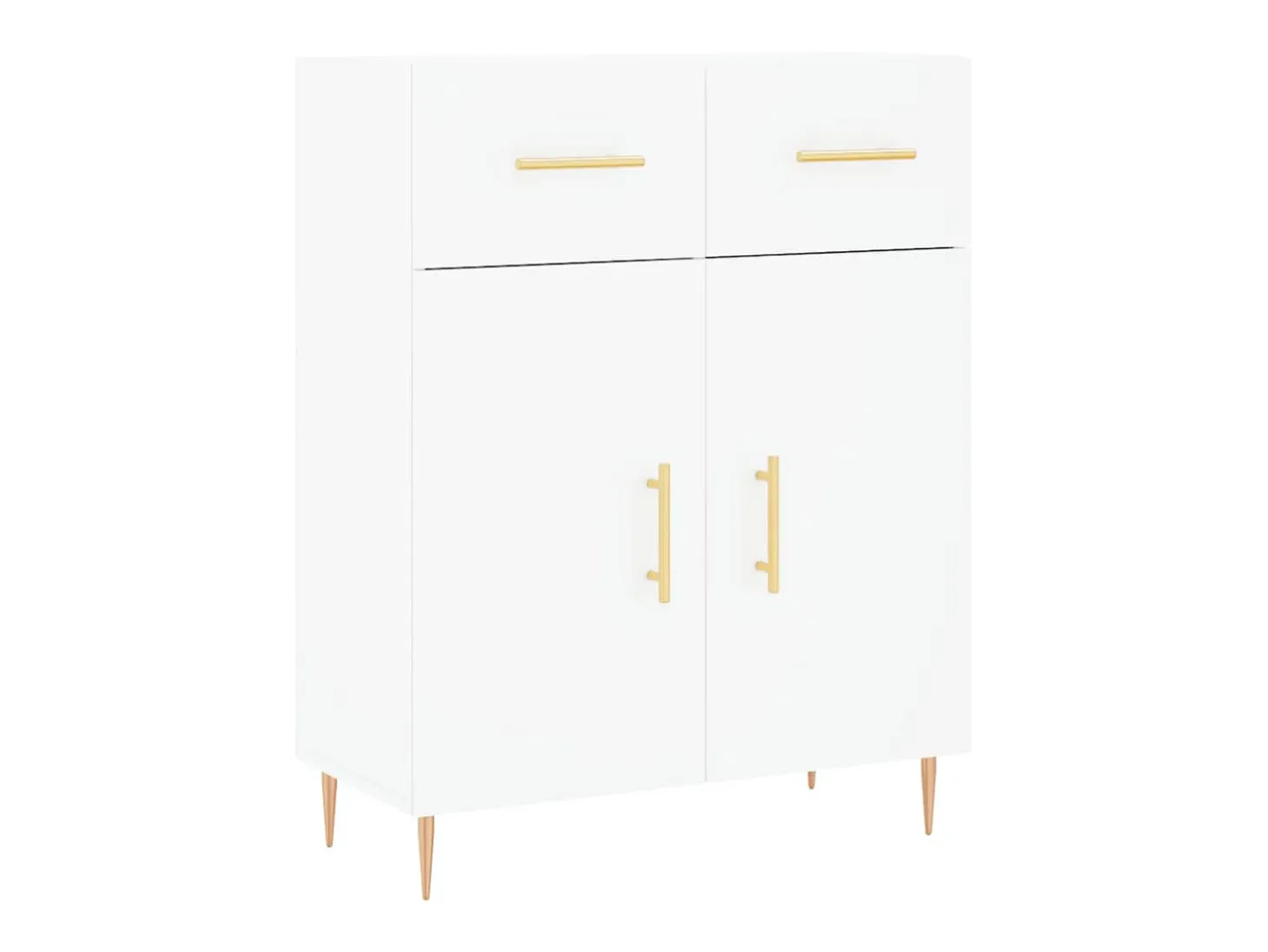 Aparador buffet cómoda armario mueble organizador cocina salón salón alto 69,5 x 34 x 180 cm madera contrachapada blanco 02_0032600