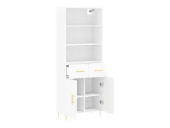Aparador buffet cómoda armario mueble organizador cocina salón salón alto 69,5 x 34 x 180 cm madera contrachapada blanco 02_0032600