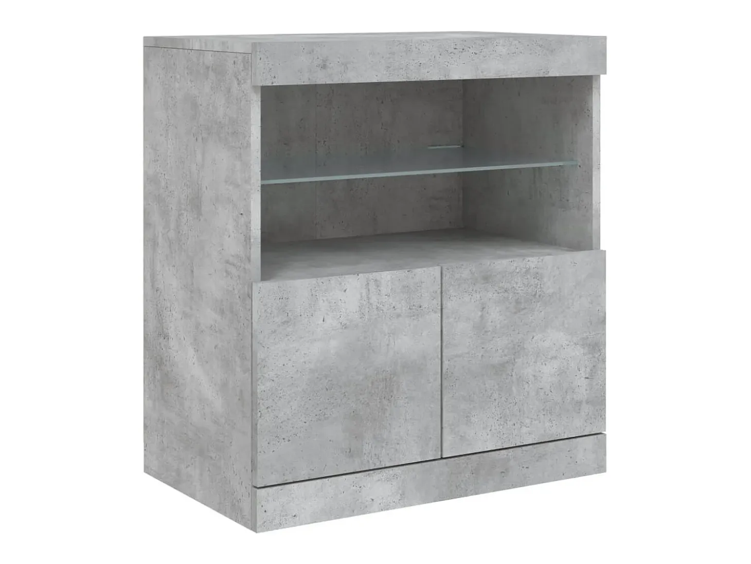 Aparador buffet cómoda armario mueble organizador cocina salón salón con luces LED 142,5 x 37 x 67 cm gris 02_0029977