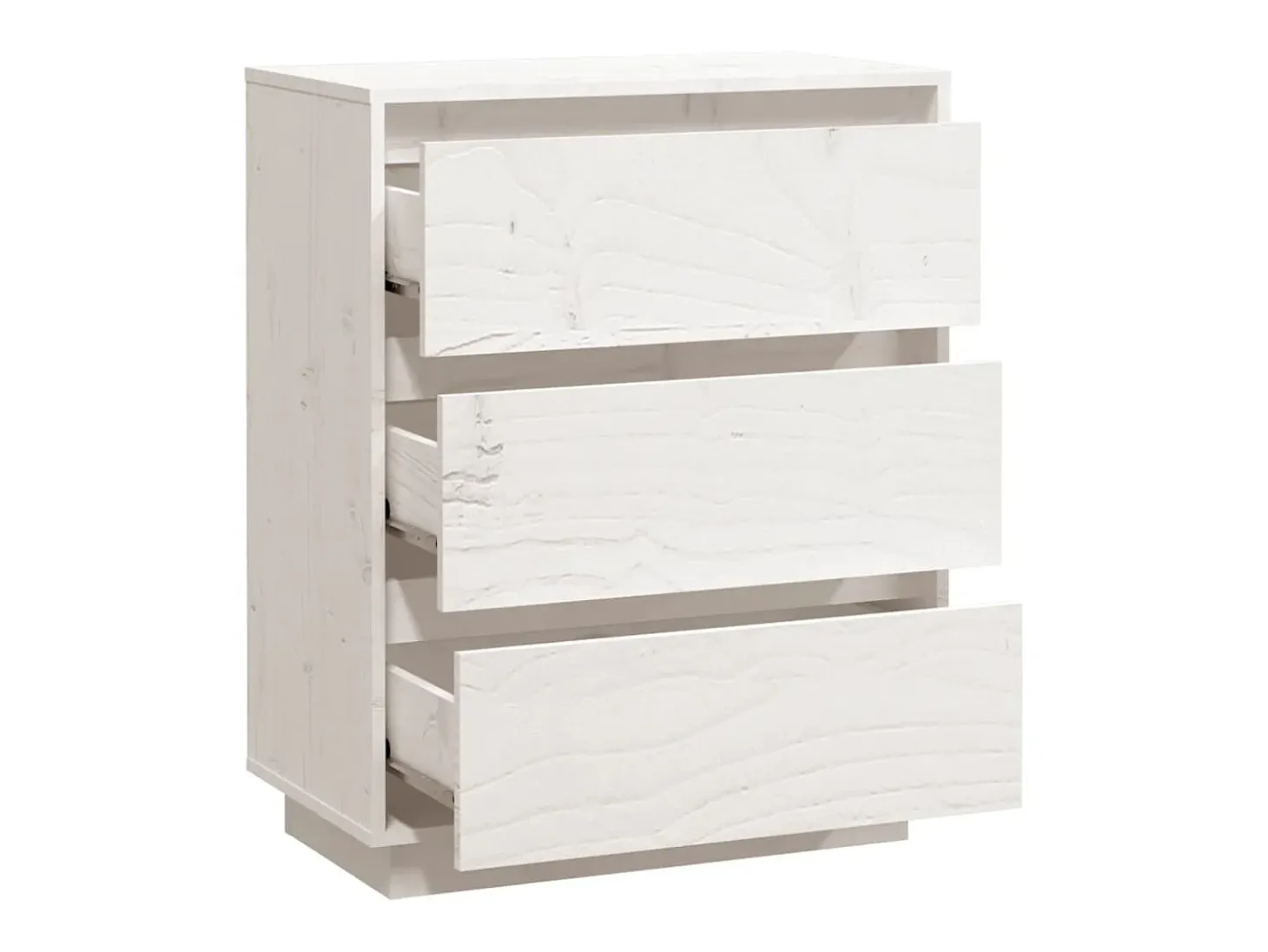 Aparador buffet cómoda armario unidad de almacenamiento organizador cocina salón salón 60 x 34 x 75 cm madera maciza de pino blanco 02_0030349