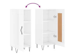 Aparador buffet cómoda armario mueble organizador cocina salón brillante 34,5 x 34 x 90 cm madera contrachapada blanco 02_0030630