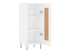 Aparador buffet cómoda armario mueble organizador cocina salón brillante 34,5 x 34 x 90 cm madera contrachapada blanco 02_0030630
