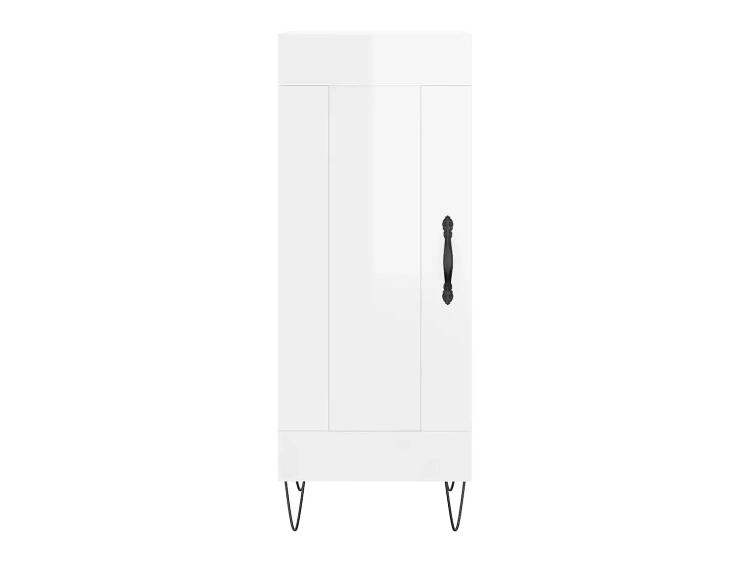 Aparador buffet cómoda armario mueble organizador cocina salón brillante 34,5 x 34 x 90 cm madera contrachapada blanco 02_0030630