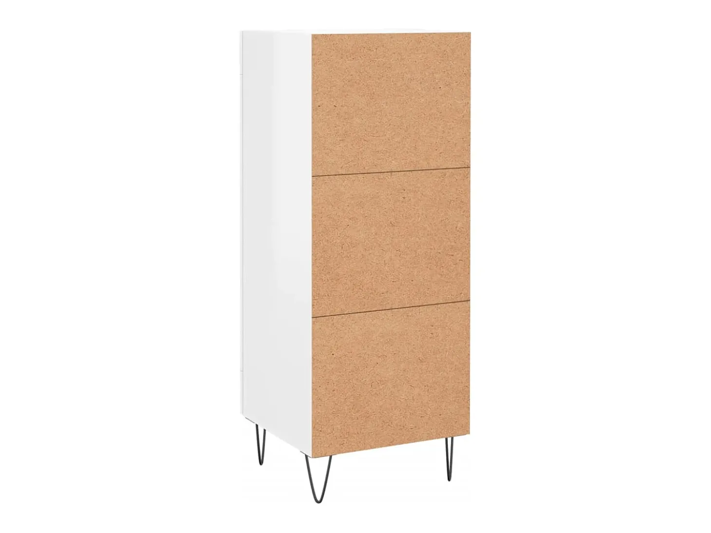 Aparador buffet cómoda armario mueble organizador cocina salón brillante 34,5 x 34 x 90 cm madera contrachapada blanco 02_0030630