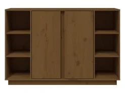 Aparador buffet cómoda armario mueble organizador cocina salón salón 120 x 35 x 80 cm madera maciza de pino marrón 02_0035737