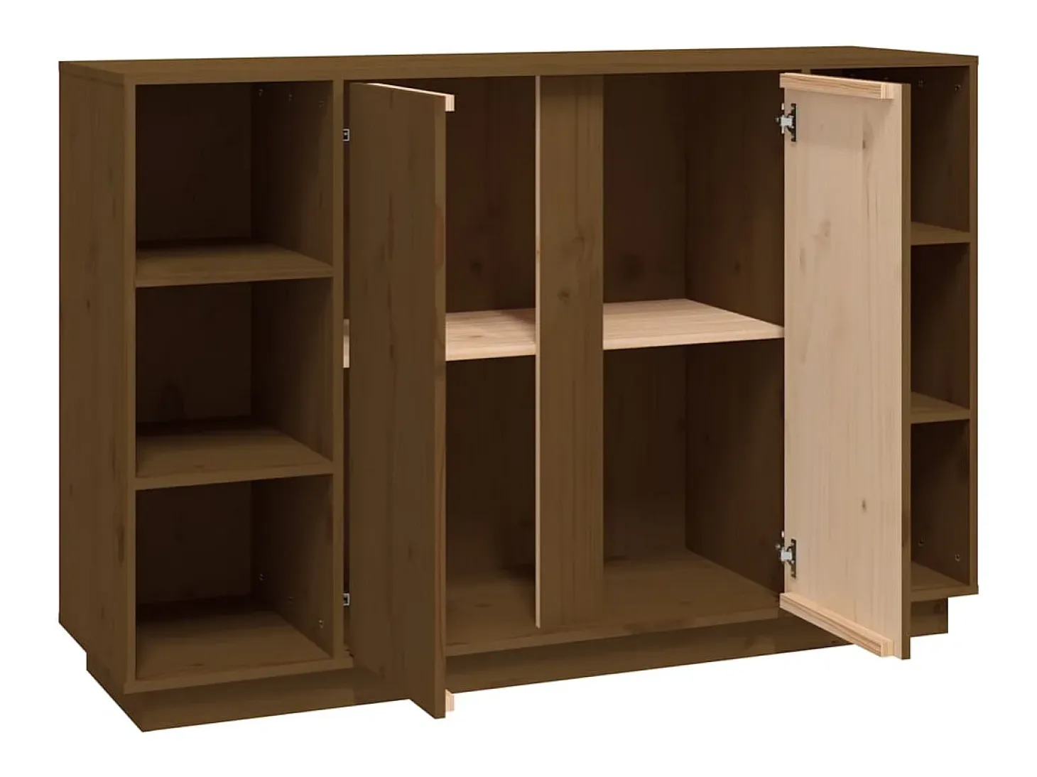 Aparador buffet cómoda armario mueble organizador cocina salón salón 120 x 35 x 80 cm madera maciza de pino marrón 02_0035737