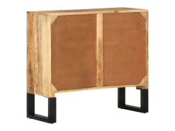 Aparador buffet cómoda armario mueble organizador cocina salón salón 80 x 30 x 71 cm madera maciza de mango en bruto y metal marrón 02_0029654