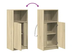 Aparador buffet cómoda armario mueble organizador cocina salón salón con Sonoma LED 42,5 x 34 x 100 cm madera contrachapada marrón 02_0029795