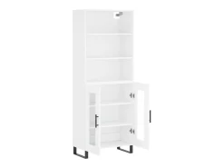 Aparador buffet cómoda armario mueble organizador cocina salón salón alto 69,5 x 34 x 180 cm madera contrachapada blanco 02_0032543