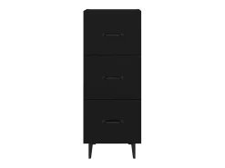 Aparador buffet cómoda armario mueble organizador cocina salón salón 34,5 x 34 x 90 cm madera contrachapada negra 02_0035880