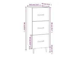 Aparador buffet cómoda armario mueble organizador cocina salón salón 34,5 x 34 x 90 cm madera contrachapada negra 02_0035880